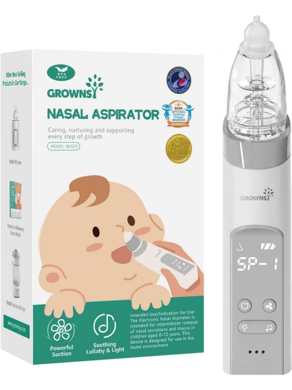 Electric Baby Nasal Aspirator, Powerful Suction Nose Cleaner with Music & Light